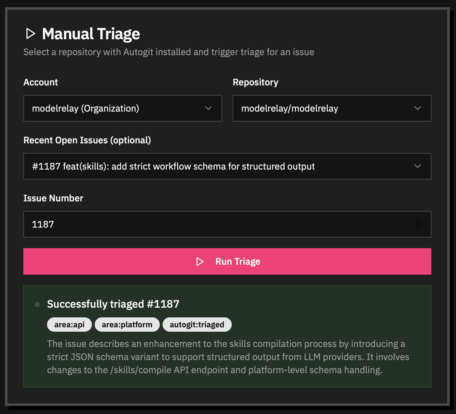 Manual Triage Dashboard